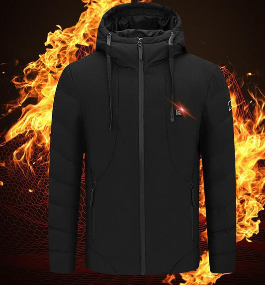 Men's Simple USB Charging Heating Cotton Jacket