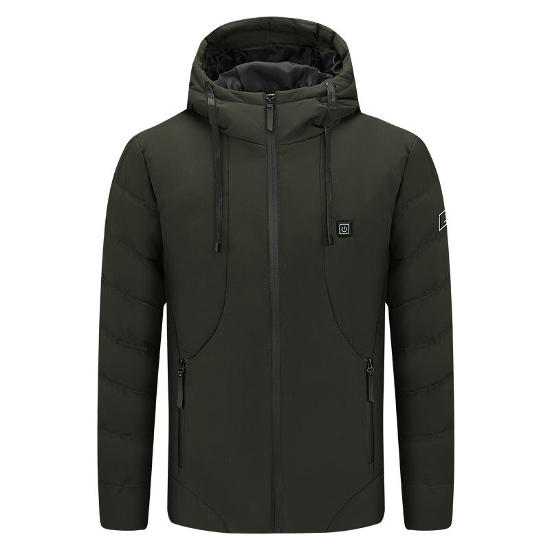 Men's Simple USB Charging Heating Cotton Jacket