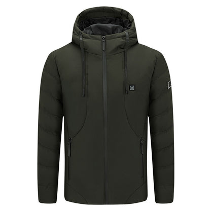 Men's Simple USB Charging Heating Cotton Jacket